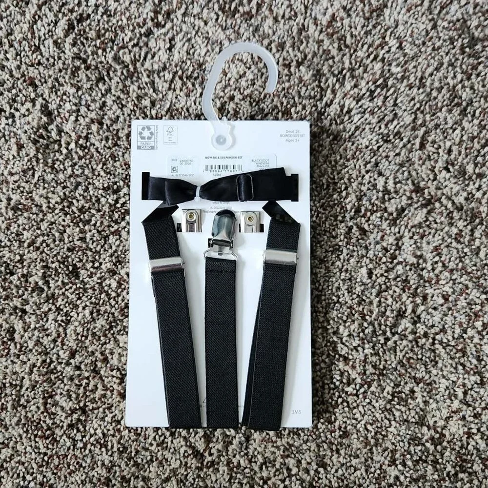 Wonder Nation Boys Suspenders and Bow Tie Set, 2-Piece Set - One Size - NWT